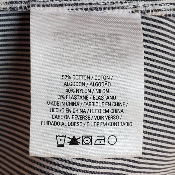 Tahari Sleeveless Ruffle Neckline Striped Blouse - Picture 8 of 8